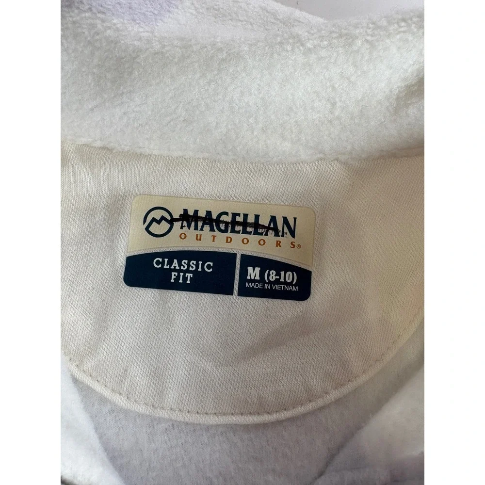 Magellan Outdoors‎ Youth Medium 8/10 White Purple Plaid Fleece Shirt Jacket NWOT